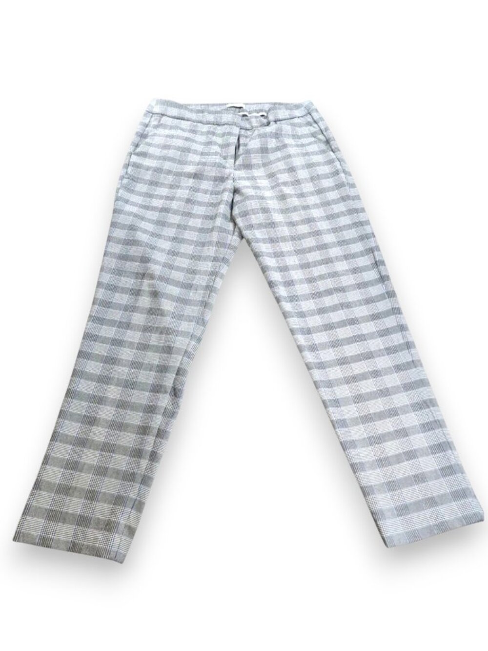 Adrienne Vittadini Gray Plaid Straight Leg Slack Office Workwear Pants Size 14 - Picture 14 of 14